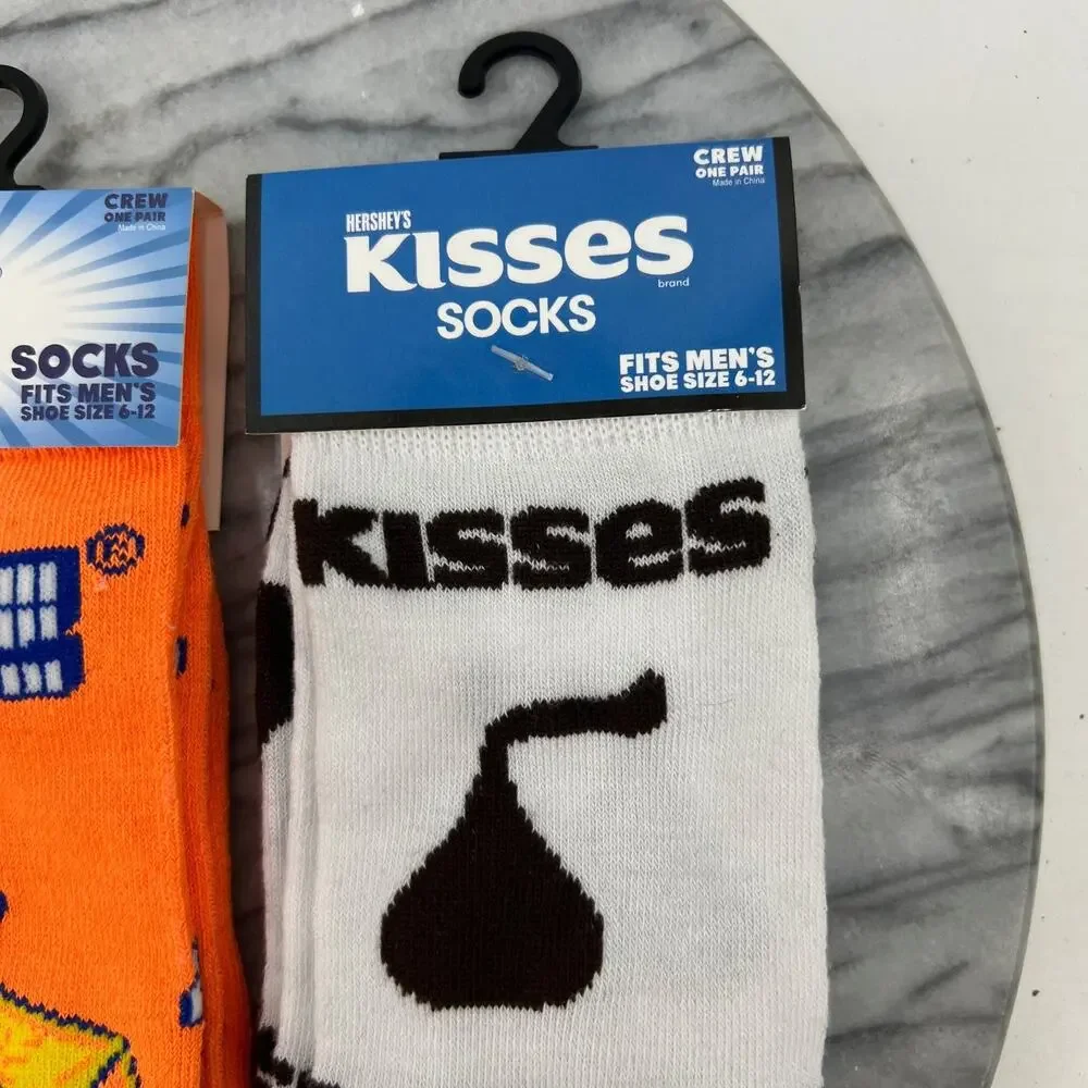 Sour Patch, Pez Hersheys Kisses Crew Socks Adult OSFM Candy Chocolate 3 Pairs